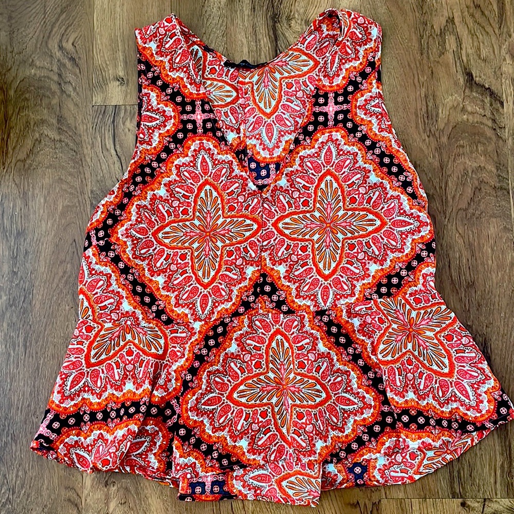Printed Peplum Top